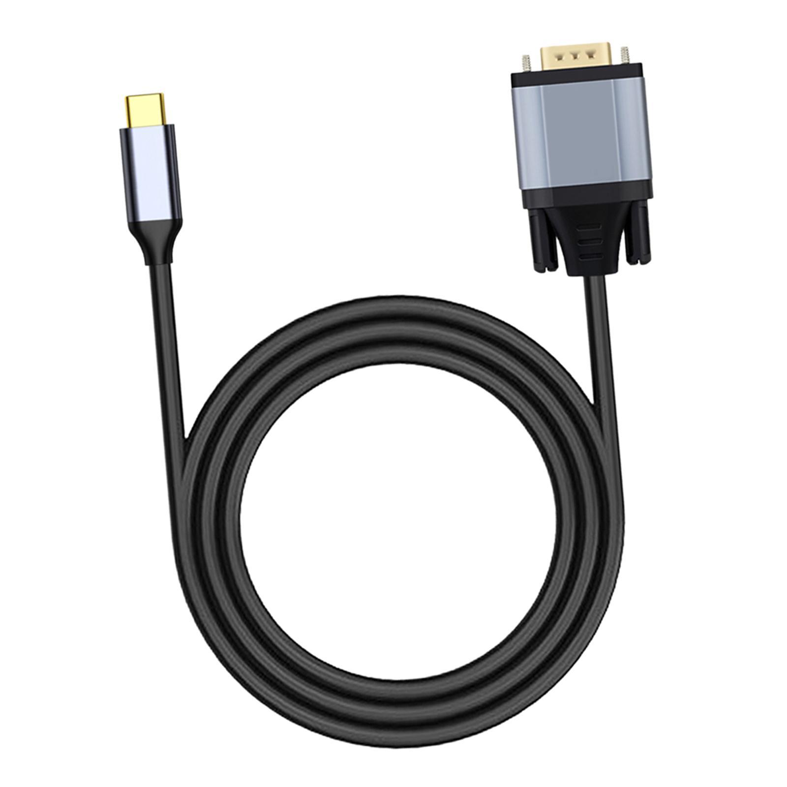 USB C Male to VGA Male Cable Professional Durable 1080P 1.8M for