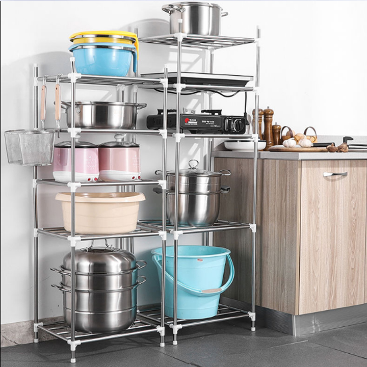 Kệ để xoong nồi 5 tầng inox ráp 42x35x112cm