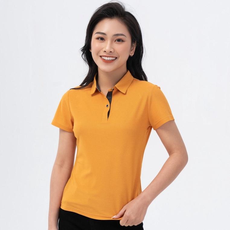 Áo polo nữ YODY vải hàu phối nẹp siêu mát áo phông có cổ thoáng khí APN5000
