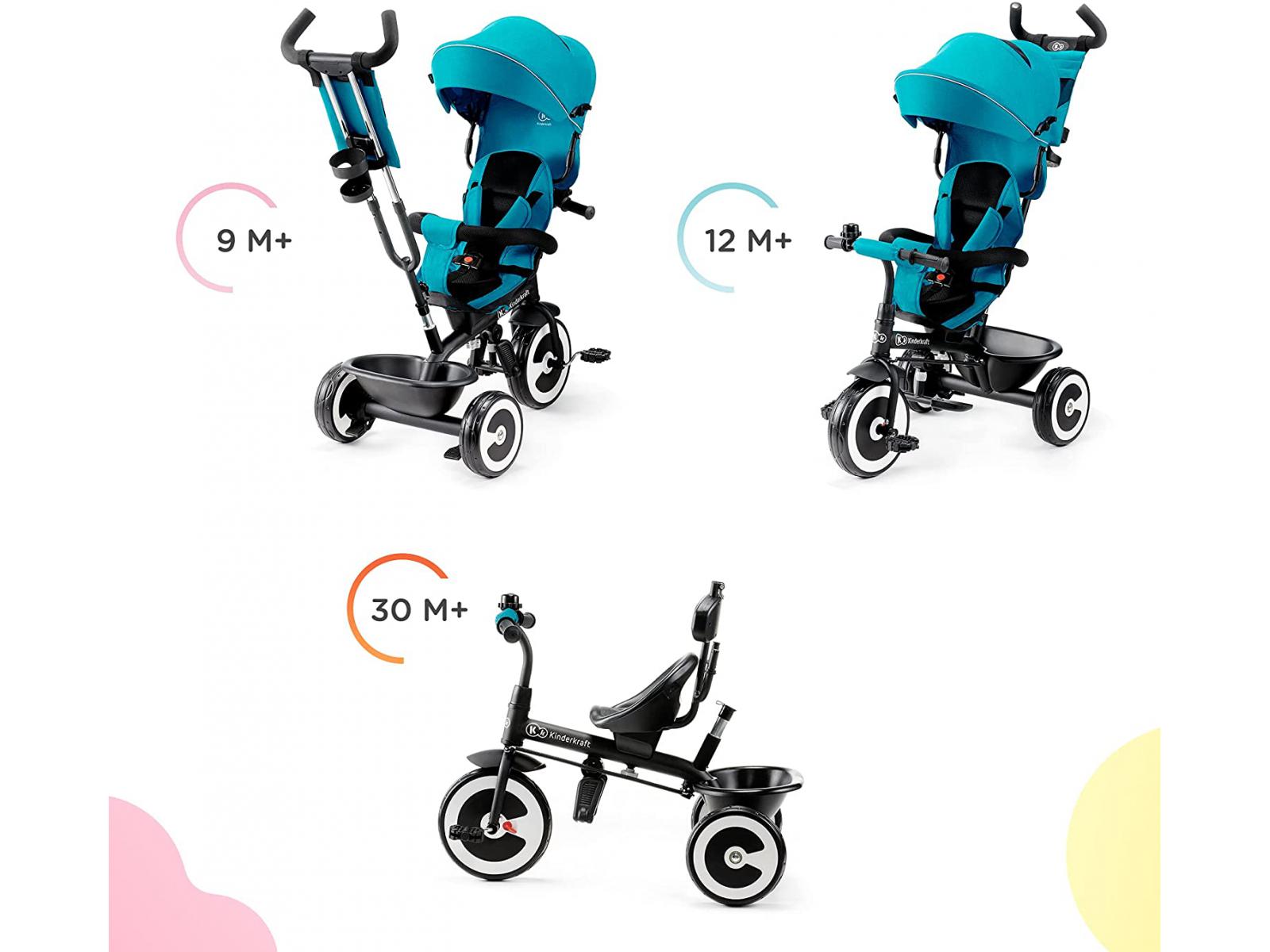 XE ĐẠP 3 BÁNH CHO BÉ CÓ TAY ĐẨY ASTON - KINDERKRAFT