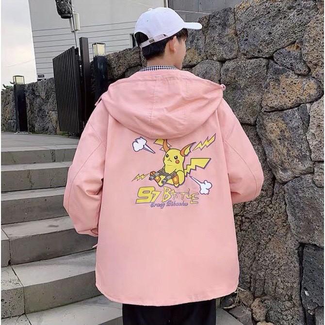 Áo Khoác Dù Chống Nắng 123SHOP Cho Nam Nữ Đôi Có 3 Màu, Ulzzang Unisex in hình PIKa Form Rộng Jacket