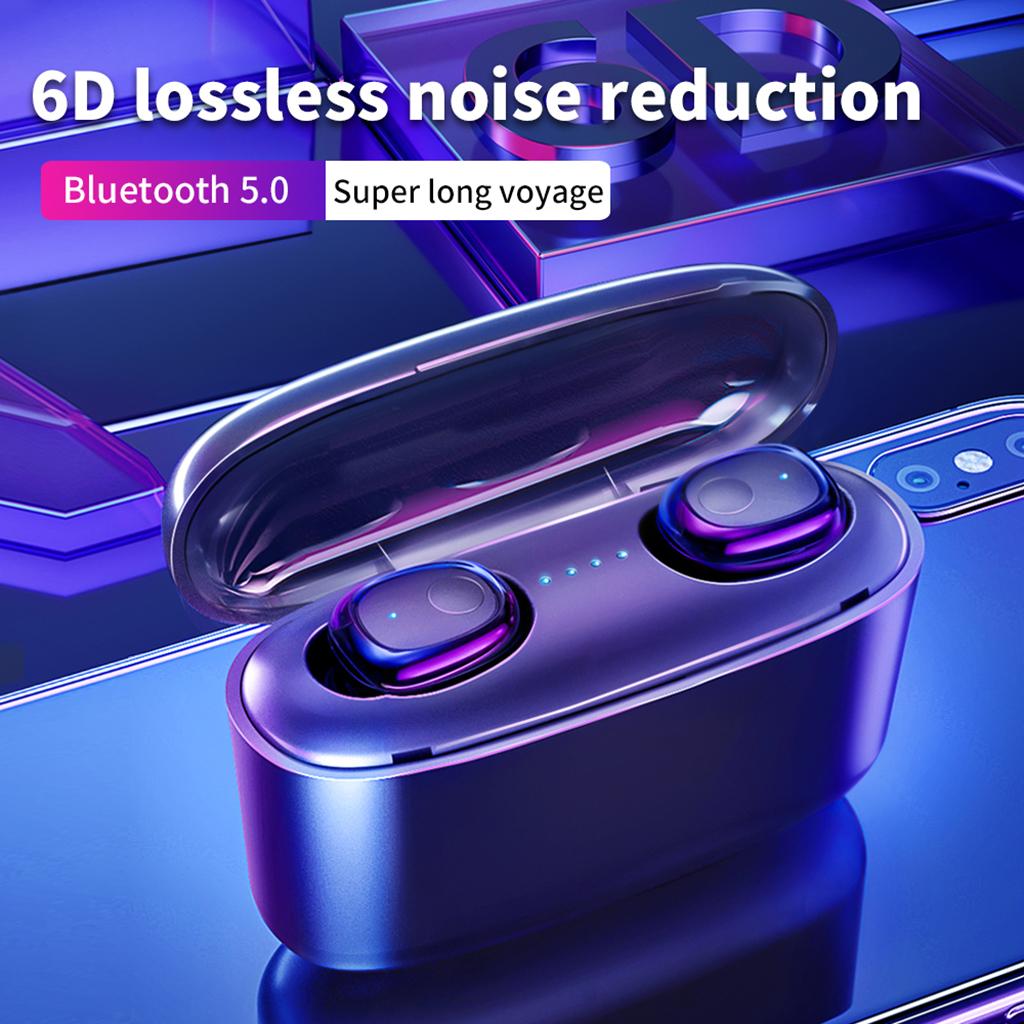 Bluetooth 5.0 Wireless Earbuds w/ Charging Case IP54 Waterproof TWS Stereo Headphones in Ear w/ Mic Headset Premium Sound w/ Deep Bass for Sport