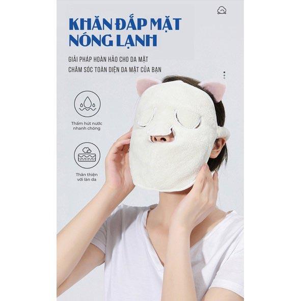 Mặt nạ chườm nóng, Khăn mặt xông hơi thoáng lỗ chân lông, thư giãn, hấp thụ tốt tinh chất dưỡng da