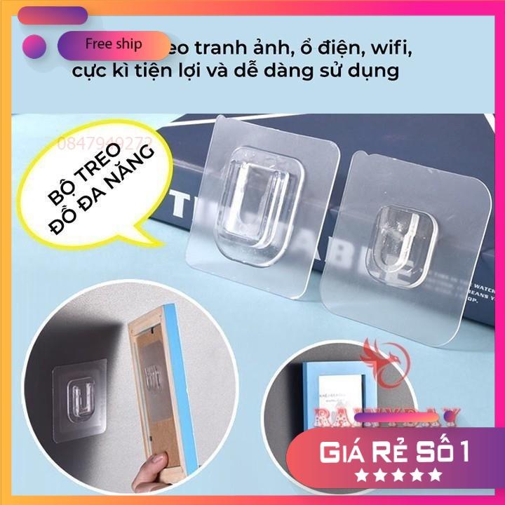 Miếng móc dán treo đồ dán gắn tường đa năng đỡ ổ cắm điện cúc phát wifi tranh ảnh siêu dính chắc trong suốt