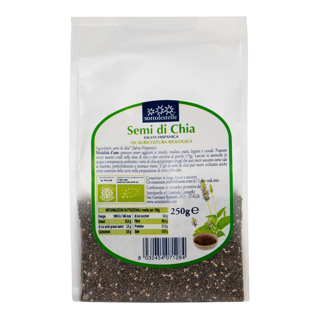 Hạt Chia hữu cơ 250g Sottolestelle Organic Chia Seeds