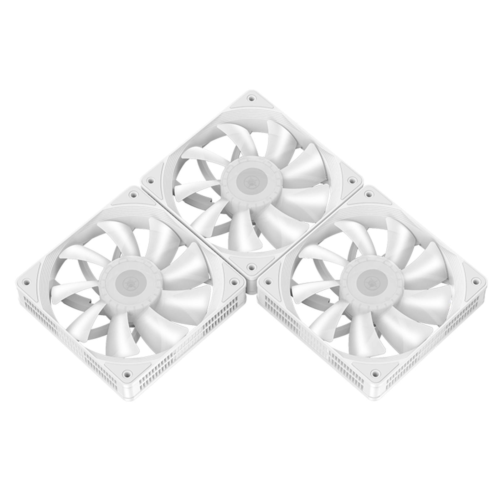 3x 120mm Case Cooling Fan, 1200RPM RGB LED Lighting Computer Case Fans Professional Silent Liquid Radiator Heatsink, 12V DC PC Cooling 3Pin
