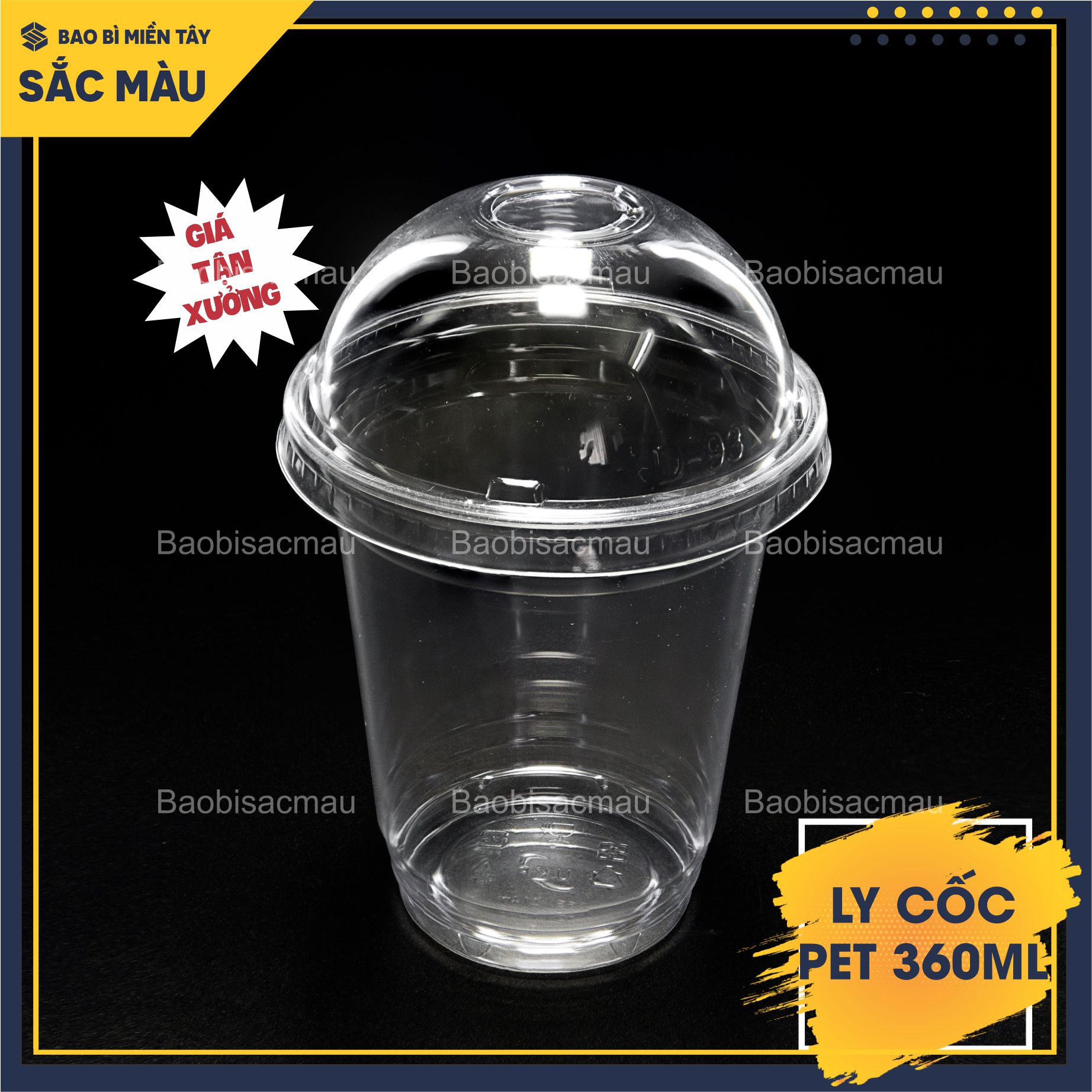 Sỉ 50 cốc nhựa/ ly nhựa PET 360ml kèm nắp