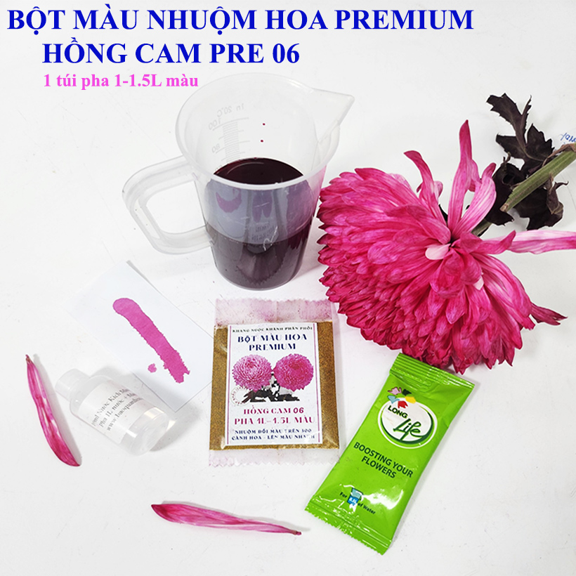Gói Bột Nhuộm Hoa tươi Premium Color (7g pha 1L nước  màu hoa) nhuộm Hơn 250 Cành Hoa Nhanh Chóng và Hiệu Quả, An Toàn Cho Người Sử Dụng Tại Nhà