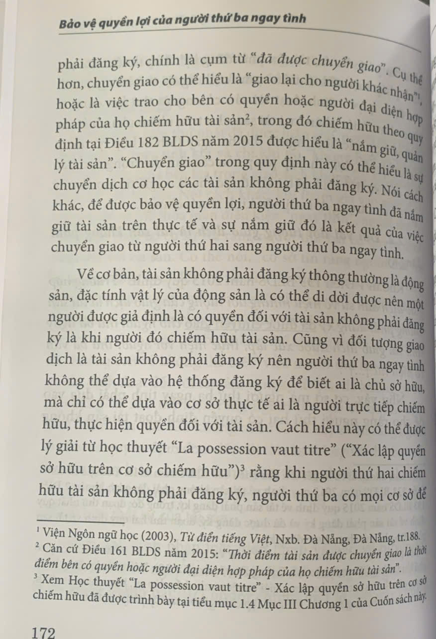 Bảo vệ quyền lợi của người thứ ba ngay tình (sách chuyên khảo)