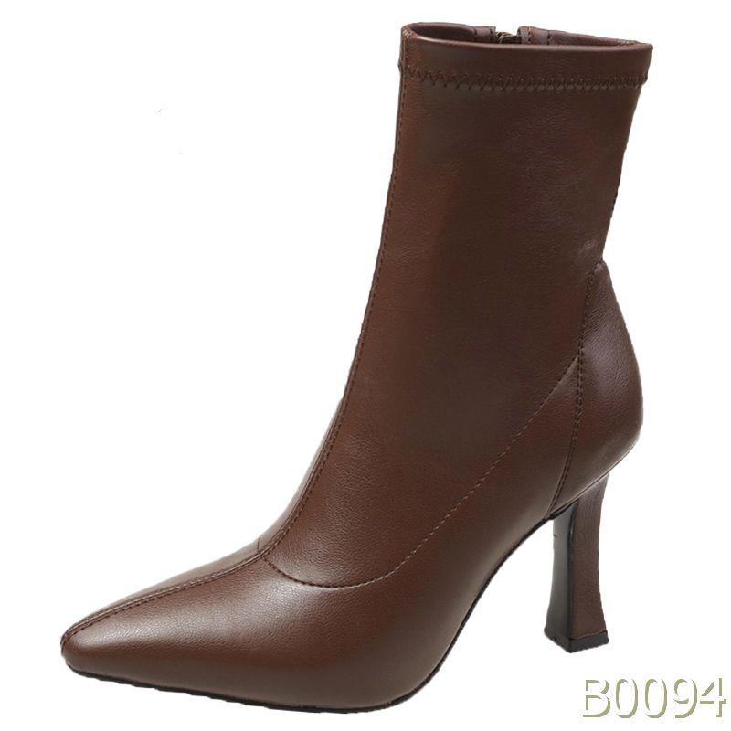 BOOTS LỬNG DA MŨI NHỌN sexy gót dày 8cm Fullbox Sang chảnh Cao Cấp