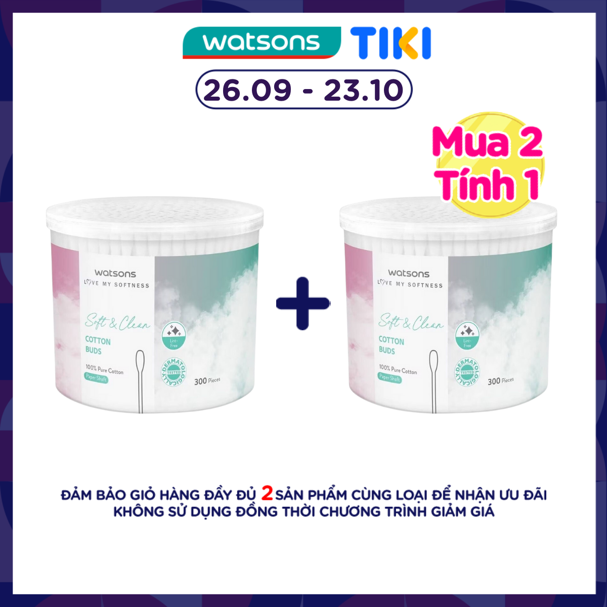 Tăm Bông Watsons Paper Shaft Cotton Buds 300s