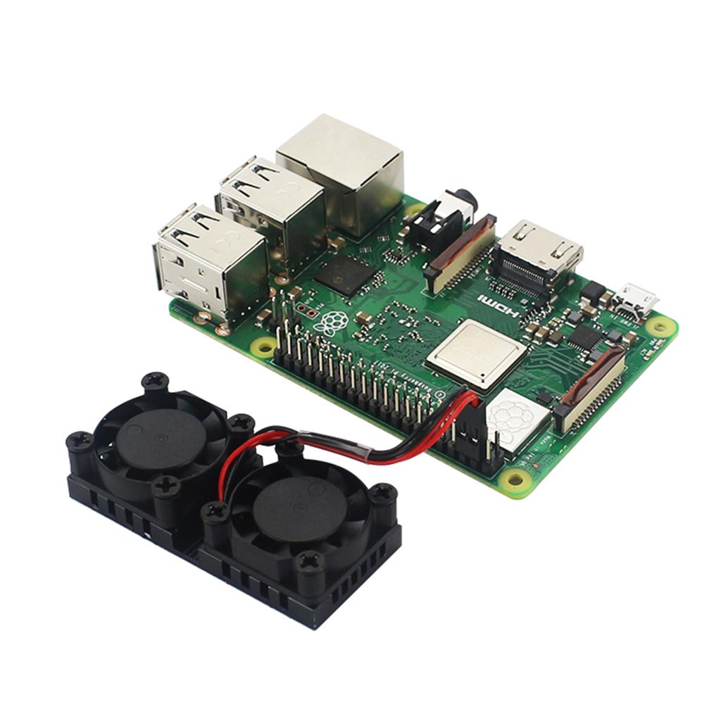 5V 0.3A Fan Cooling System Module with Heatsink for Raspberry Pi 3B/2B/B+, Dual Fan Cooler Fan