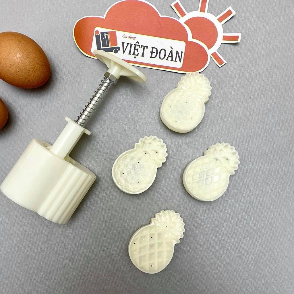 Khuôn Trung Thu 3D Siêu Sắc Nét - Hình QUẢ DỨA 4 mặt 50g , mẫu mới. Đồ Gia Dụng nhà bếp pha chế làm bánh nguyên liệu
