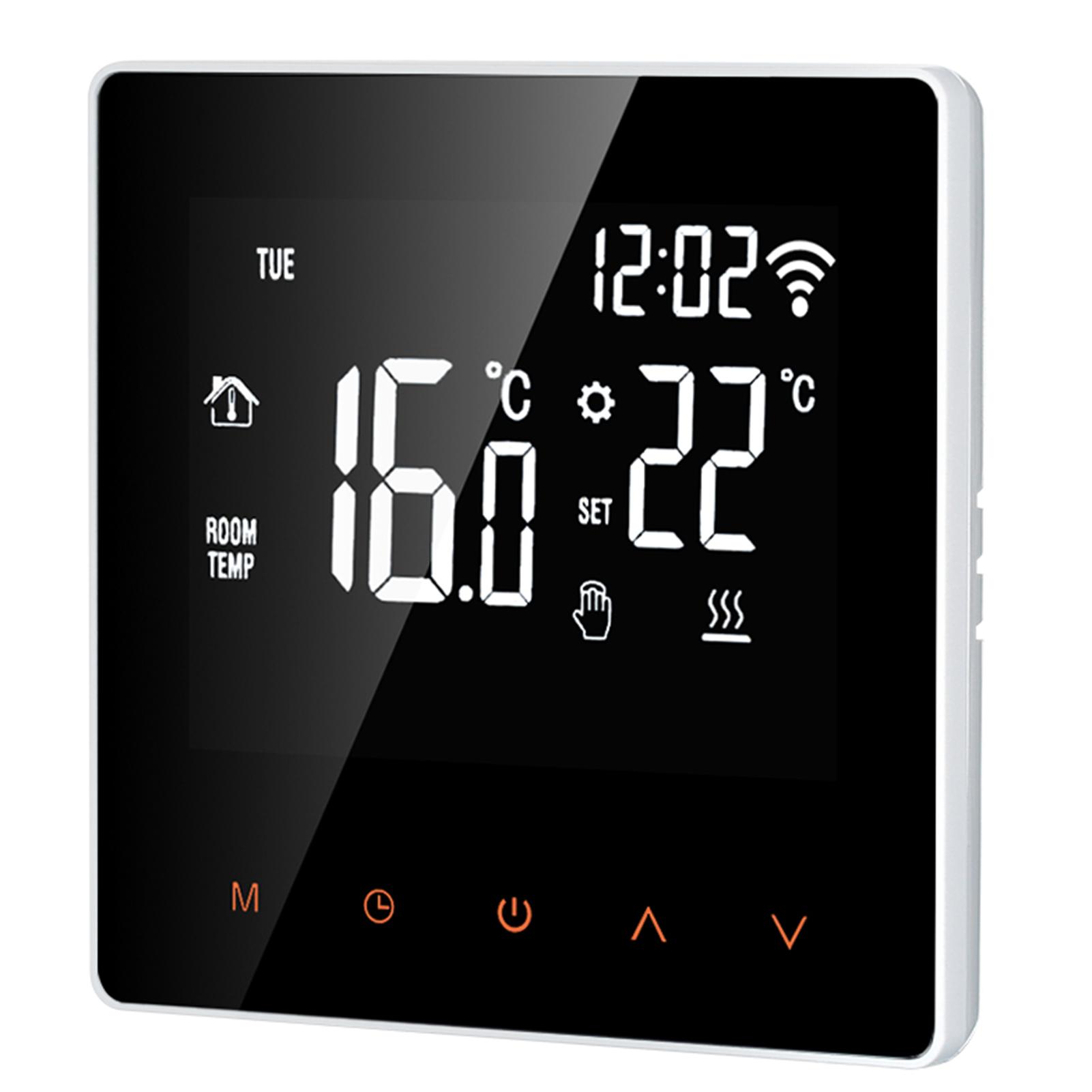 Bộ điều chỉnh nhiệt kỹ thuật số thông minh Màn hình LCD Điều khiển APP được lập trình hàng tuần,Thích hợp để sưởi ấm bằng điện