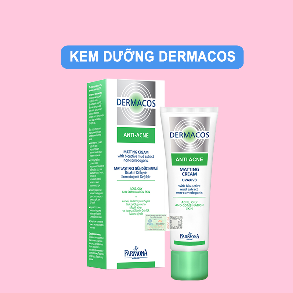 Farmona Dermacos Kem Giảm Bóng Nhờn Ngừa Mụn Chứa Bùn Hoạt Tính - Farmona Dermacos Anti-Acne Matting Cream 50ml