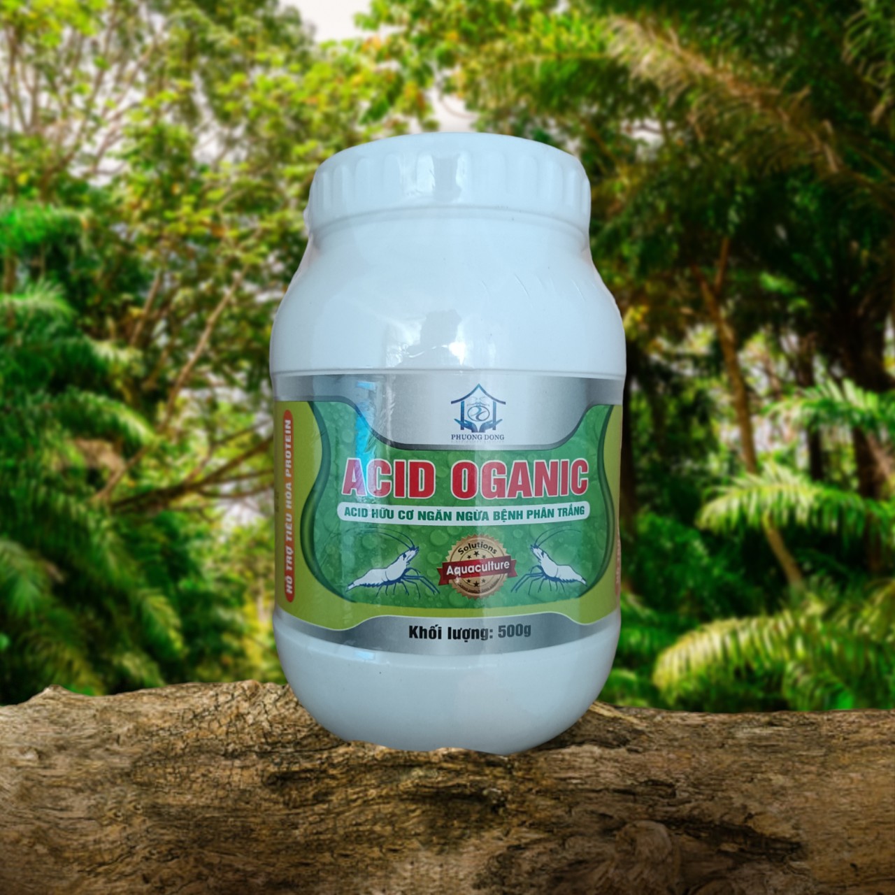Acid hữu cơ ngăn ngừa bện phân trắng cho tôm, lon 500g.