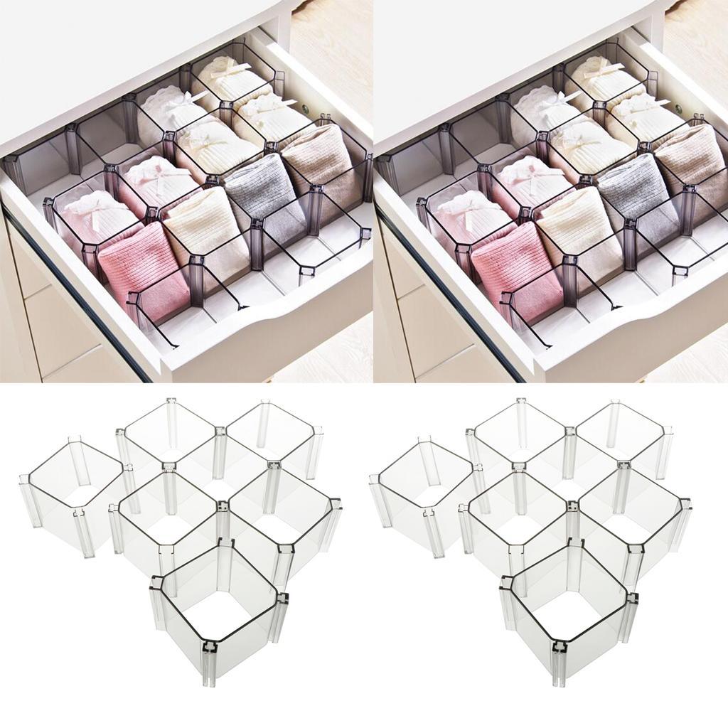 12pcs DIY Honeycomb Closet Organizer Drawer Dividers Partition Cabinet Boxes