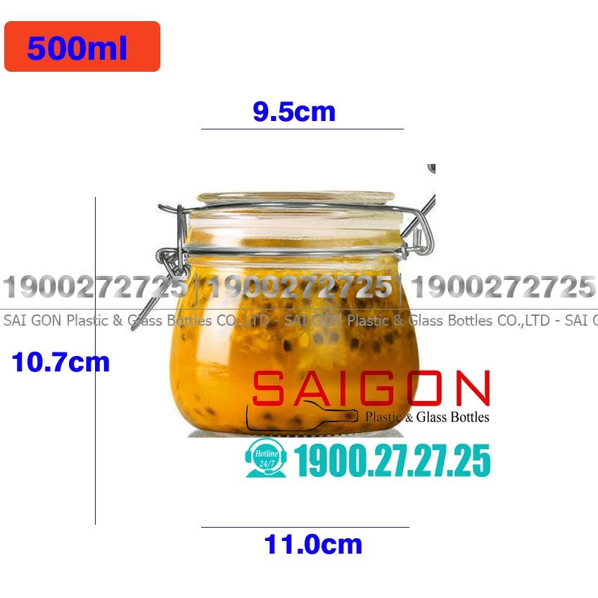 Hũ Thủy Tinh Gia Vị - Hũ Nắp Gài Gọng Thép Đa Dung Tích và Hình Dáng