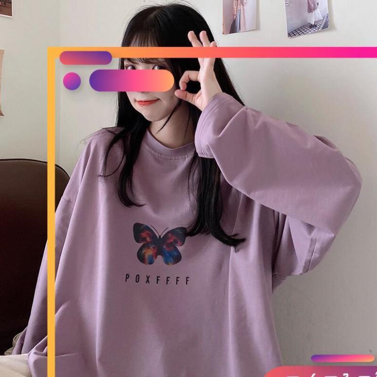 Áo thun tay dài form rộng unisex POXFFF sweater nam nữ ulzzang