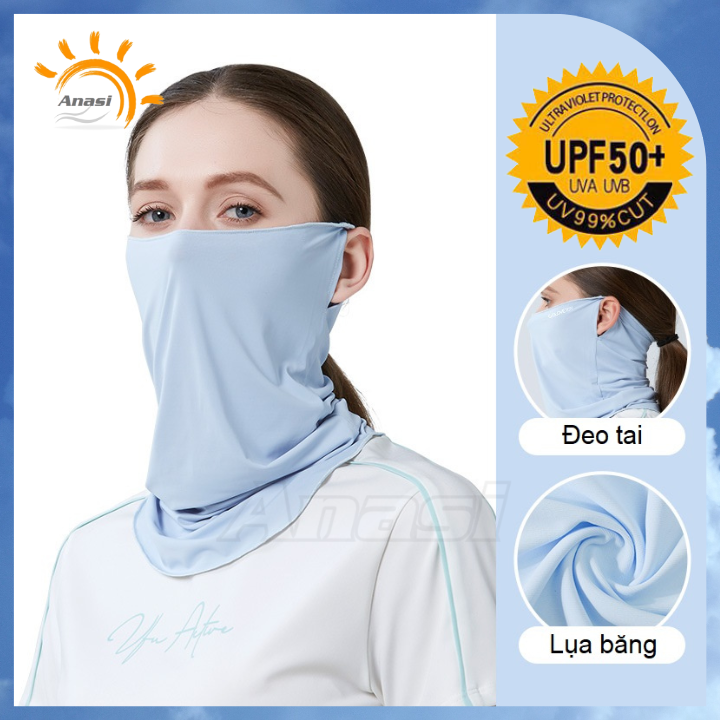 Khẩu trang băng lụa chống nắng cao cấp Anasi SA70 - khẩu trang nam nữ, chống tia UV, chống bụi, UPF50+