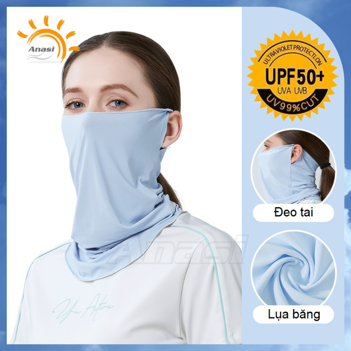 Khẩu trang băng lụa chống nắng cao cấp Anasi SA70 - khẩu trang nam nữ, chống tia UV, chống bụi, UPF50