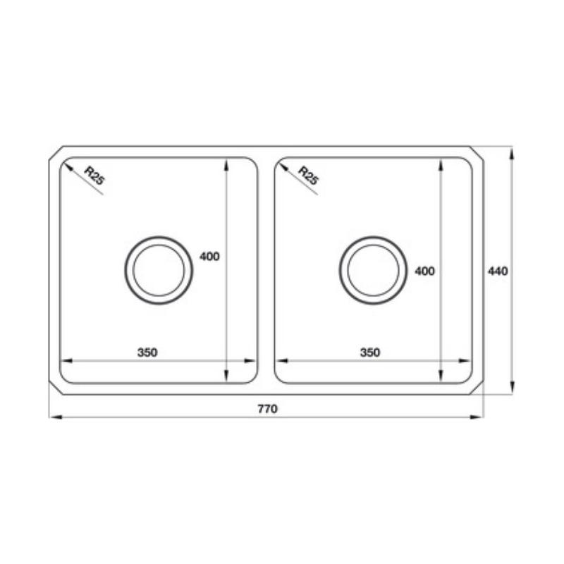 Chậu Rửa Chén Hafele HS19-SSN2S90S 567.23.020 - Inox 304 - Ngang 77 cm - Hàng Chính Hãng