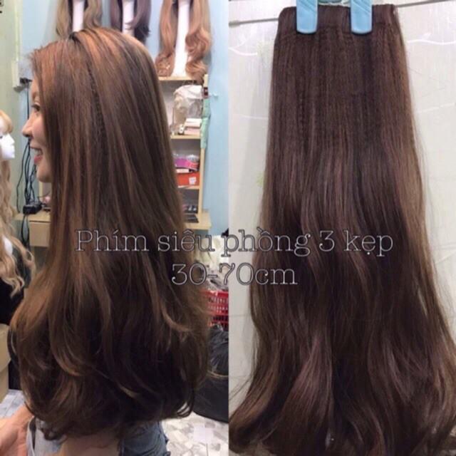 Tóc giả phím phồng 2 bên xoăn đuôi Tóc giả nữ xoăn đuôi lọn to