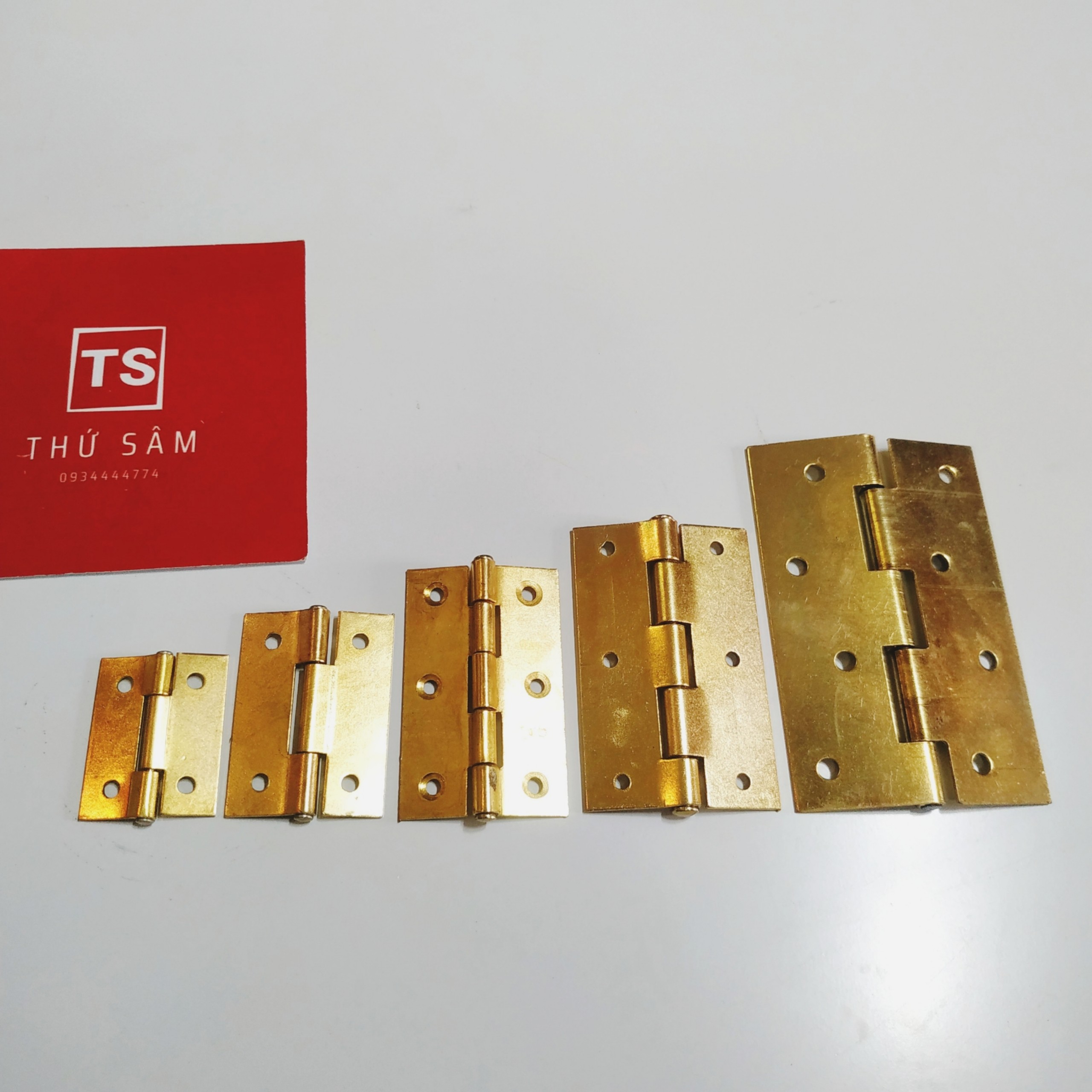 Bộ 2 lề lá xi vàng gắn cửa tủ 4cm 5cm 6cm 8cm 10cm