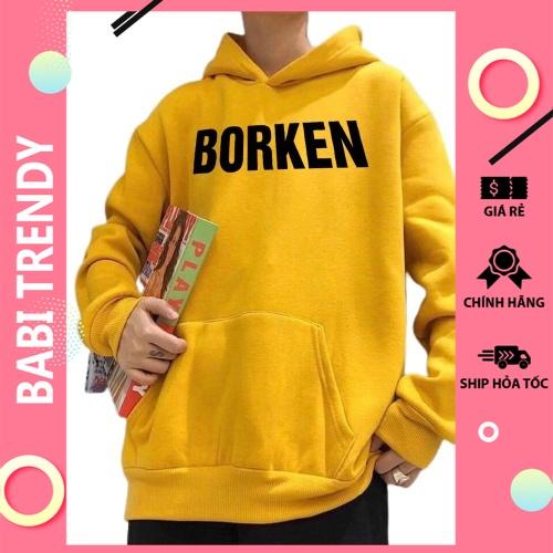 Áo hoodie nam nữ áo khoác BORKEN unisex nỉ phong cách ovesize siêu đẹp Form Rộng – ST21 - babitrendy