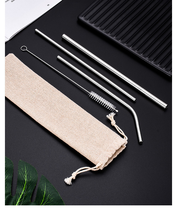 Bộ Ống Hút Inox 304 Thép Không Gỉ 4 món GB04