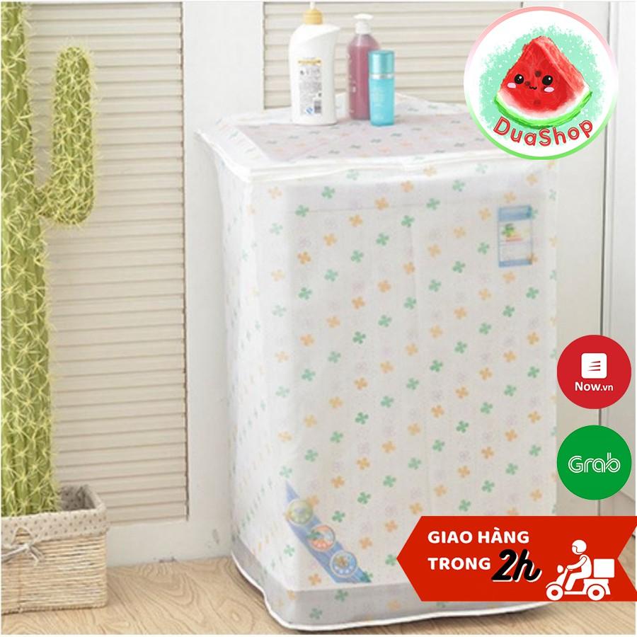 Áo trùm máy giặt loại đẹp - máy 6-8kg - vỏ bọc máy giặt cửa đứng chống thấm Duashop
