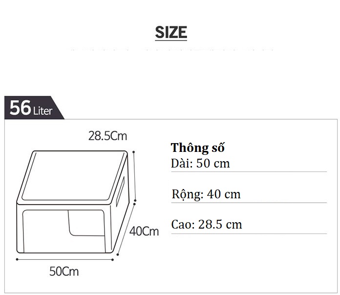 COMBO 2 TÚI ĐỰNG QUẦN ÁO KHUNG THÉP 56L-LIVING BOX 56L