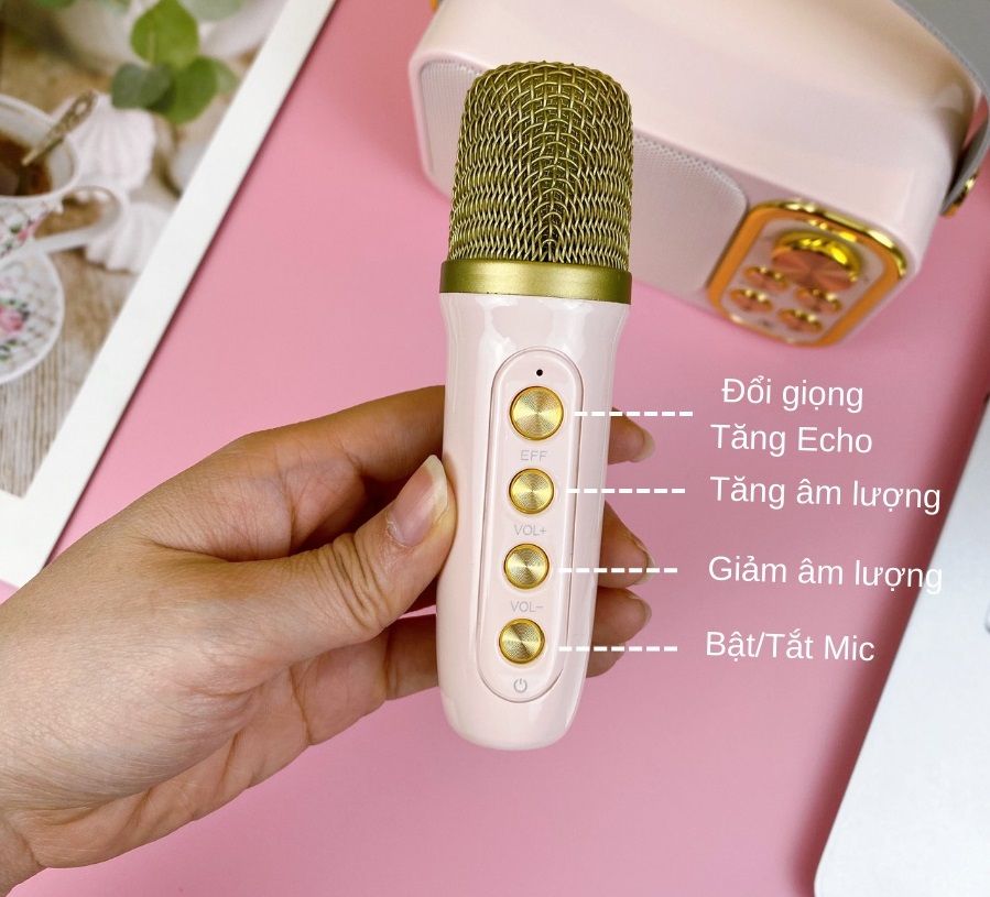 LOA KARAOKE MINI KÈM MIC KHÔNG DÂY YS103-HT