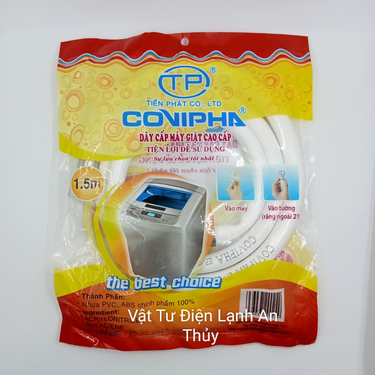 Dây cấp nước máy giặt CAO CẤP 1.5 mét răng ngoài 21 - Dây nước vào máy giặt Cao cấp - Dây dẫn nước vào máy giặt Cao cấp