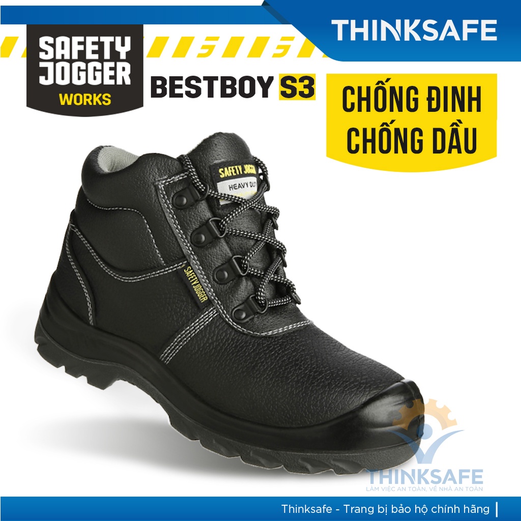 Giày bảo hộ lao động nam Jogger Bestboy S3 cổ cao, chống thấm nước - Giày Safety Jogger chính hãng