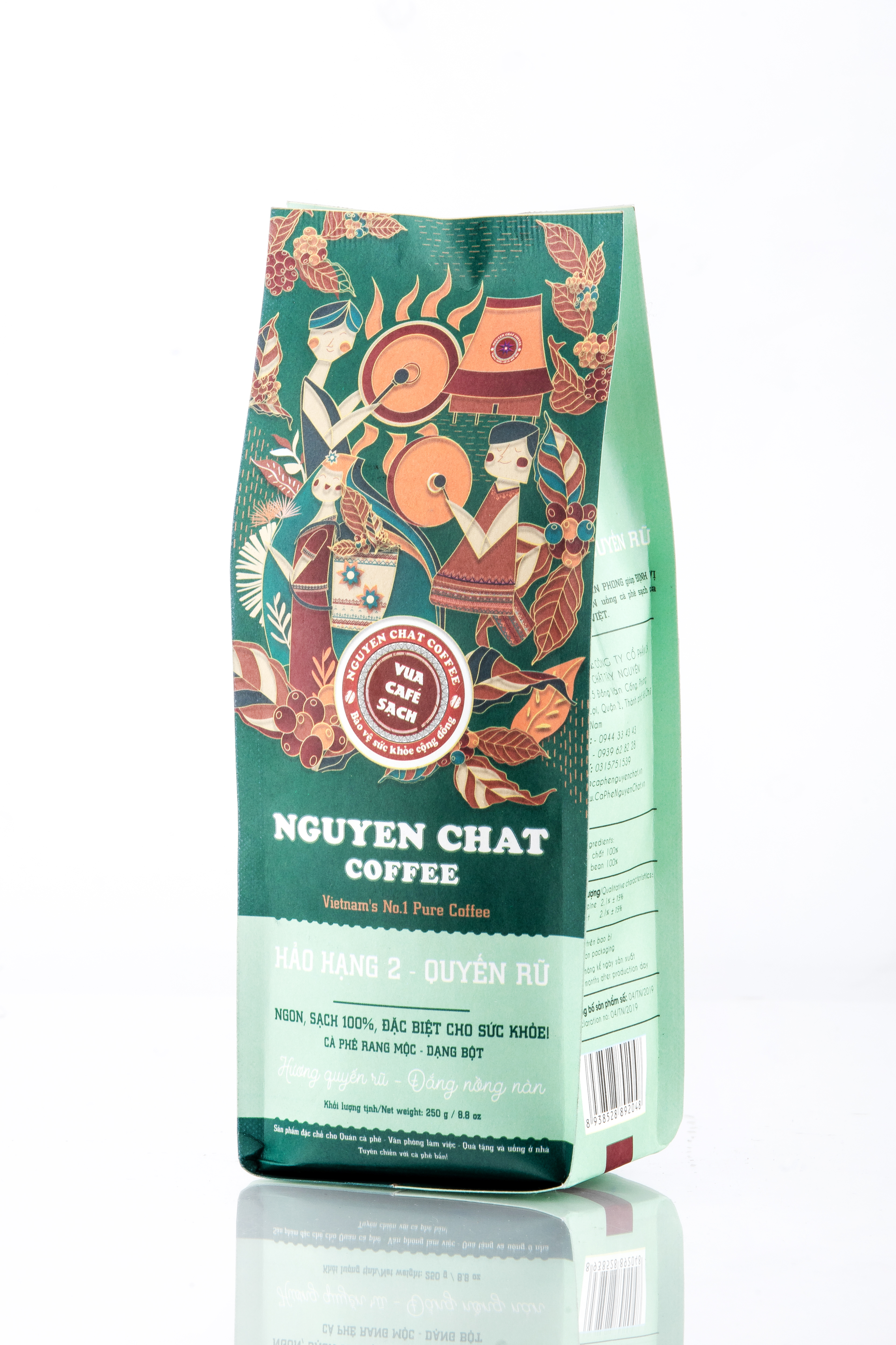 Cà phê xay nguyên chất HẢO HẠNG 2 Premium Coffee No. 2 phong cách Ý hương vị đậm đà, thơm nồng, hậu vị ngọt - 250g