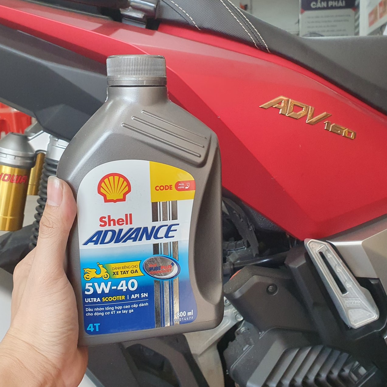 Nhớt Shell Advance Ultra Scooter 5W40 cho xe ga