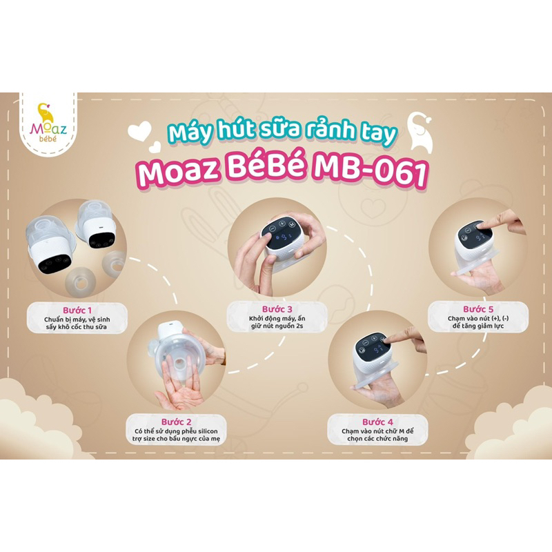 Set 2 chiếc máy hút sữa rảnh tay Moaz BéBé MB - 061 Bảo hành 12 tháng