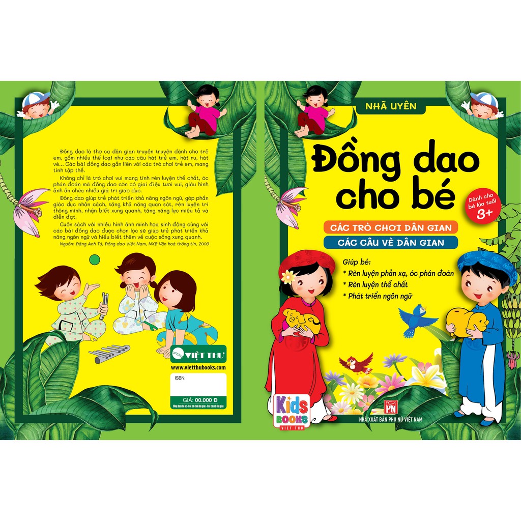 Sách - Đồng dao cho bé - Các trò chơi dân gian - Các câu hát vè dân gian - Bé từ 3 đến trở lên (dành cho bé tập nói - Nhã Uyên )