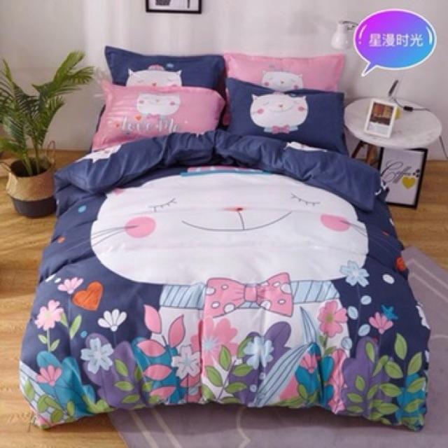 Set Chăn Ga Gối Cotton TiNa Hàng Nhập Khẩu Cao Cấp 4 Món mẫu Hoạt Hình Siêu Dễ Thương
