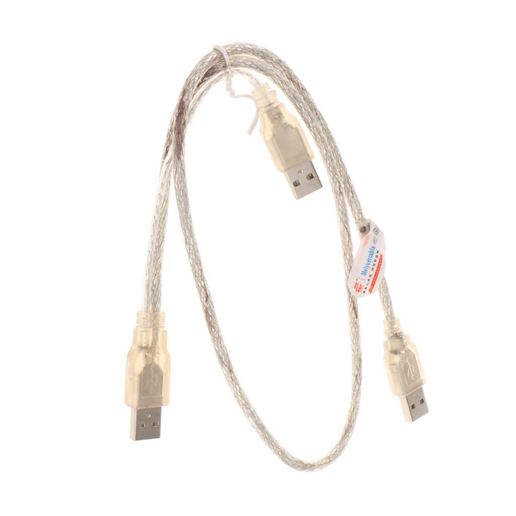 Dual USB 2.0 Male to Standard B Male Y Cable 70cm for Hard Disk Drive