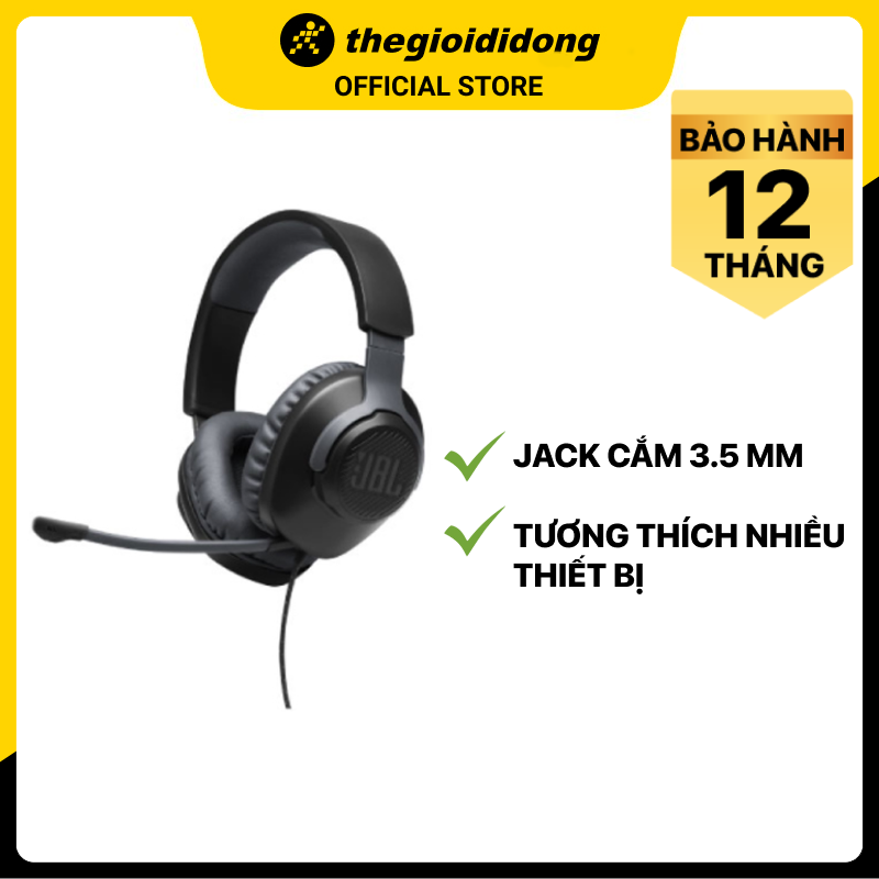 Tai Nghe Gaming Chụp Tai JBL Quantum 100 - Hàng Chính Hãng