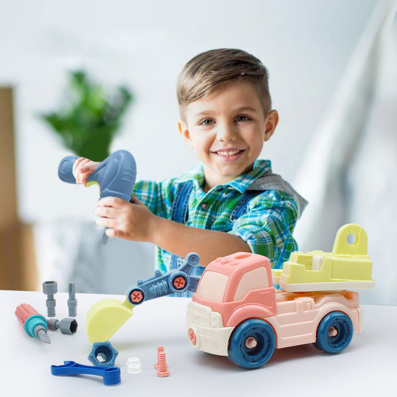 Bộ đồ chơi lắp ghép xe xúc KAVY nhiều màu sắc kích thích giác quan của bé, kích thước rất lớn, nhựa an toàn
