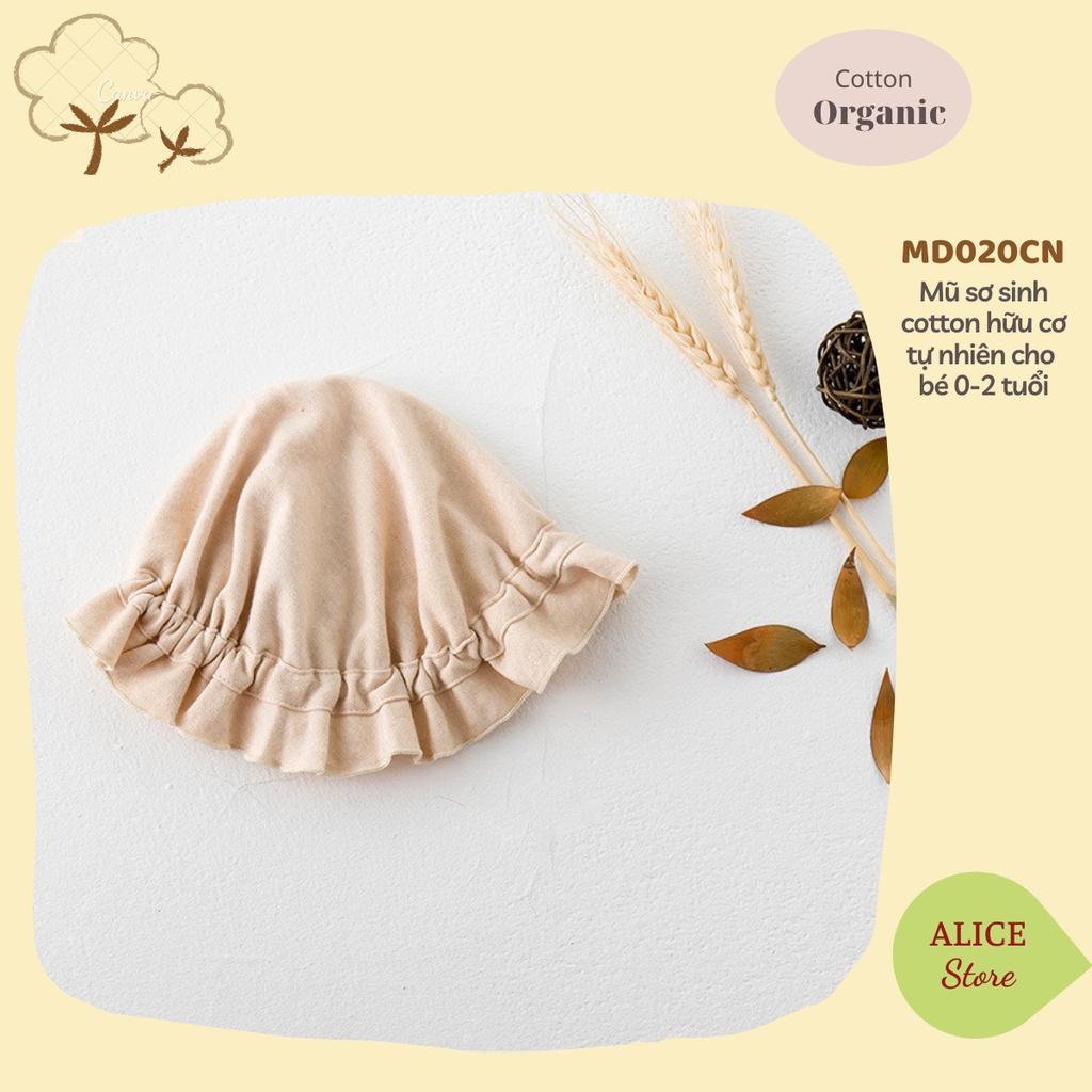 Mũ cho bé gái 0-2 tuổi mũ beanie trùm đầu ORGANIC 100% COTTON HỮU CƠ TỰ NHIÊN cực kỳ xinh xắn