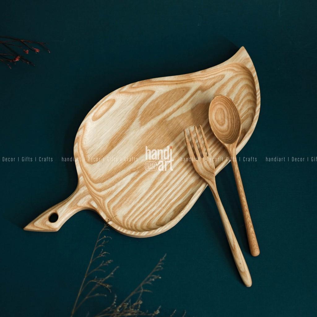 Khay gỗ chiếc lá - khay gỗ decor - Wooden tray