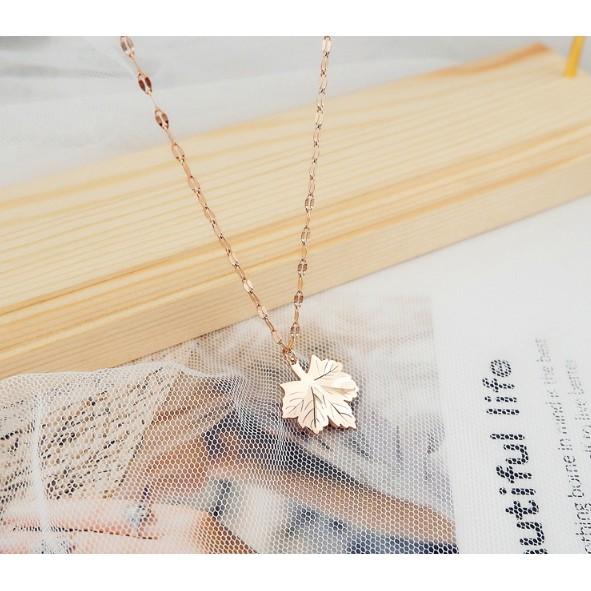 Dây chuyền nữ titan cao cấp lá phong siêu đẹp, bền màu, chuẩn thời trang