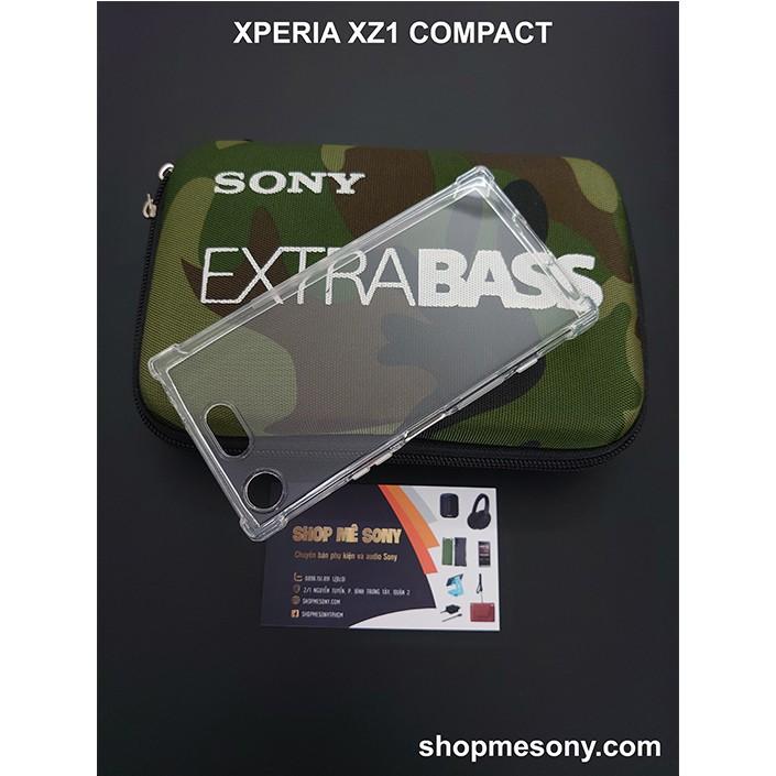 Sony Xperia XZ1 Compact - Ốp lưng trong suốt silicon dẻo 4 góc chống sốc