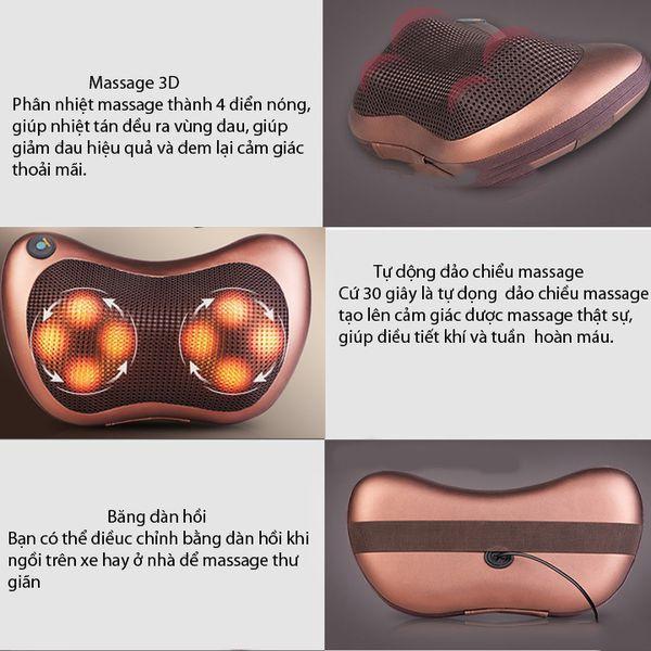 Gối Massage Hồng Ngoại 8 Bi