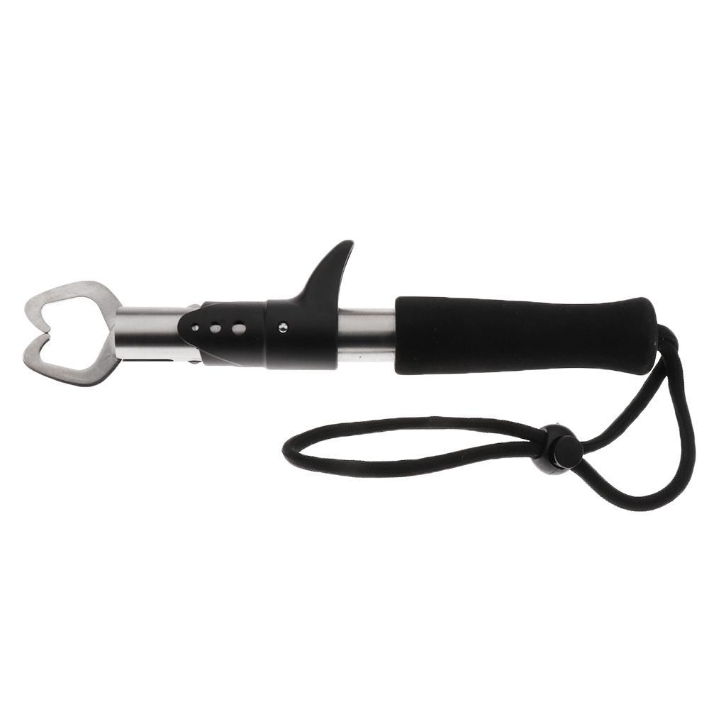 Portable Fish Lip Grabber Gripper Grip Tool Fish Holder with Lanyard Black