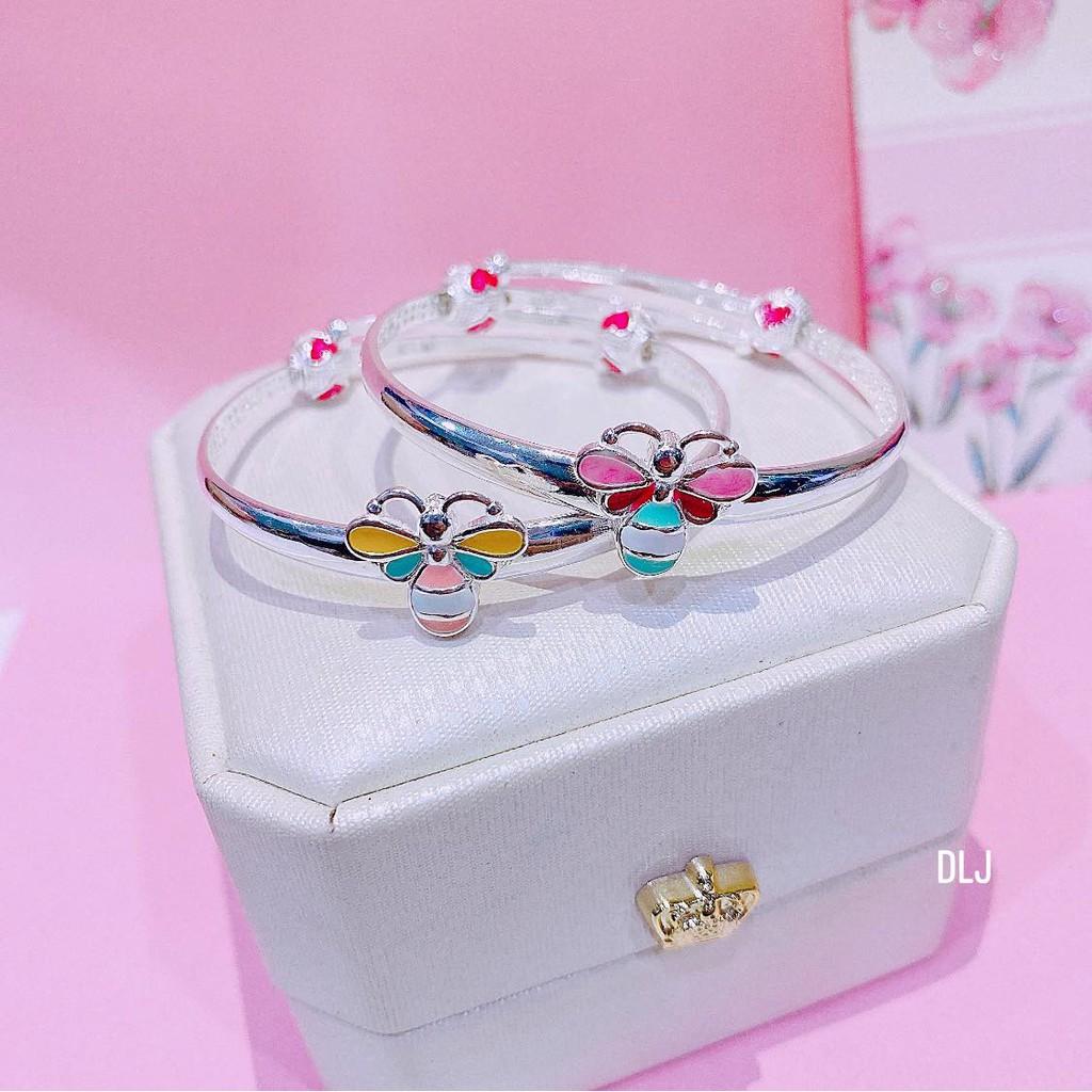 Lắc tay,vòng tay bạc cho bé gái charm màu sắc hình nghộ nghĩnh dễ thương,khoá điều chỉnh size to nhỏ dễ dàng MS170